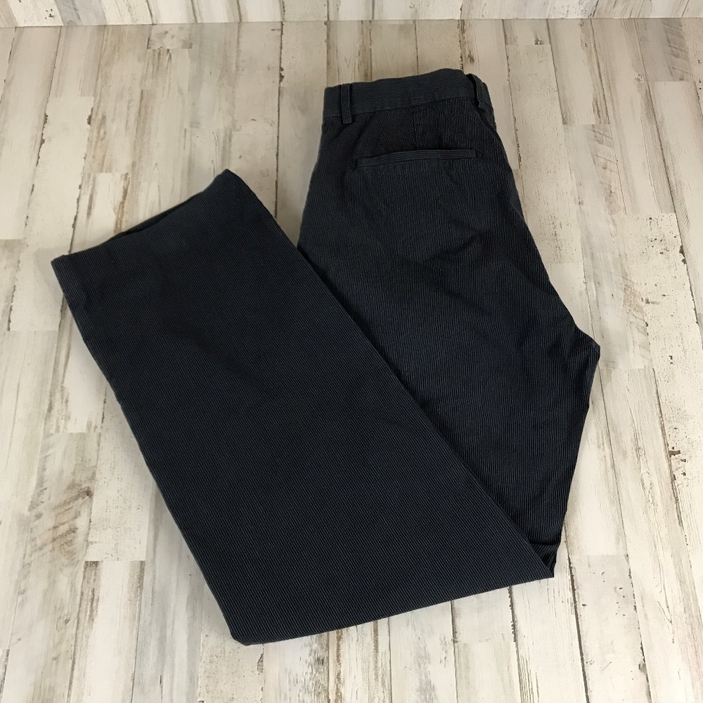 Banana Republic Mens Chino Pants 35/34 Blue Micro Striped 100% Cotton with FLAW